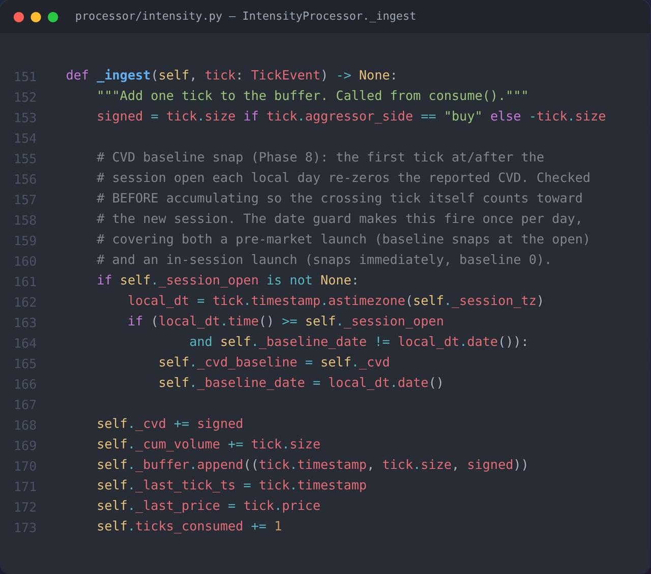 Python source for the tape intensity processor